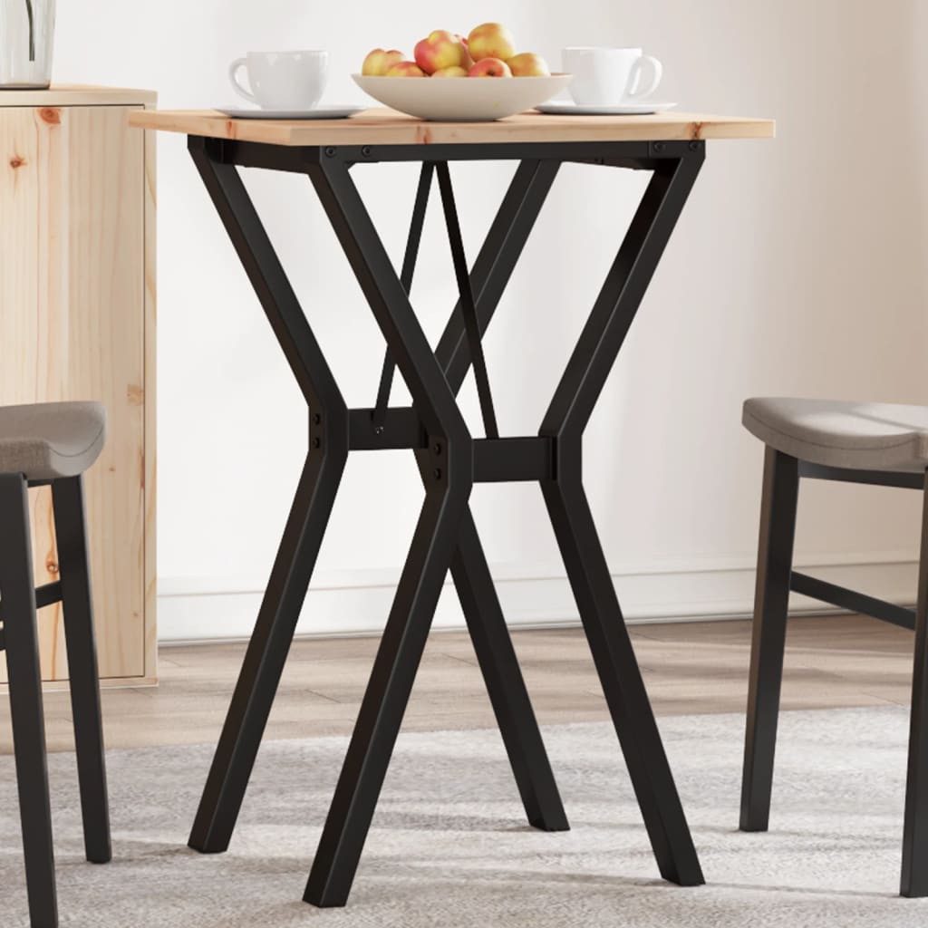 vidaXL Esstisch Esstisch Y-Gestell 50x50x75 cm Massivholz Kiefer und Stahl (1-St)