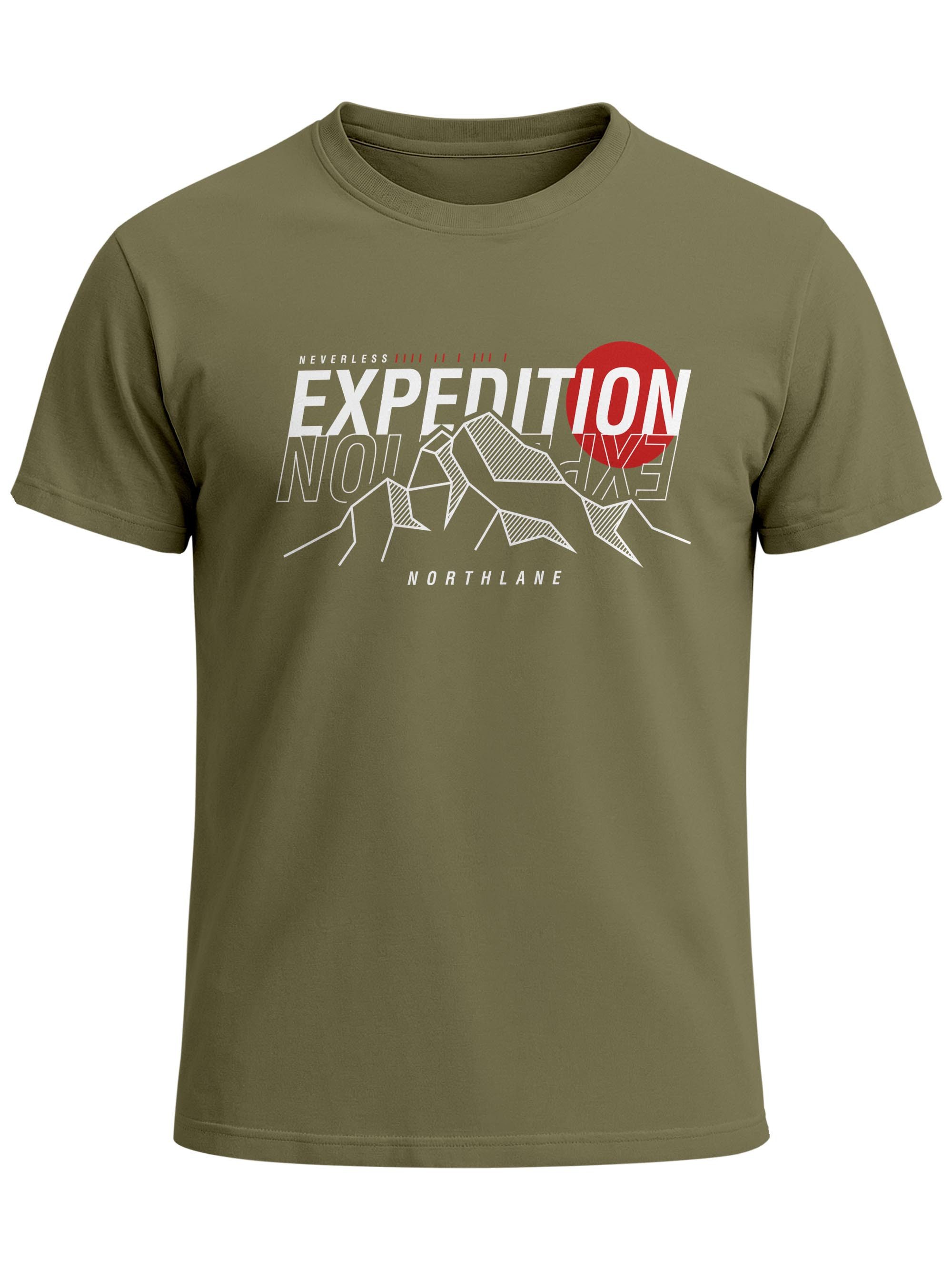 Print-Shirt Herren T-Shirt Outdoor Berge Wandern Naturliebhaber Expedition