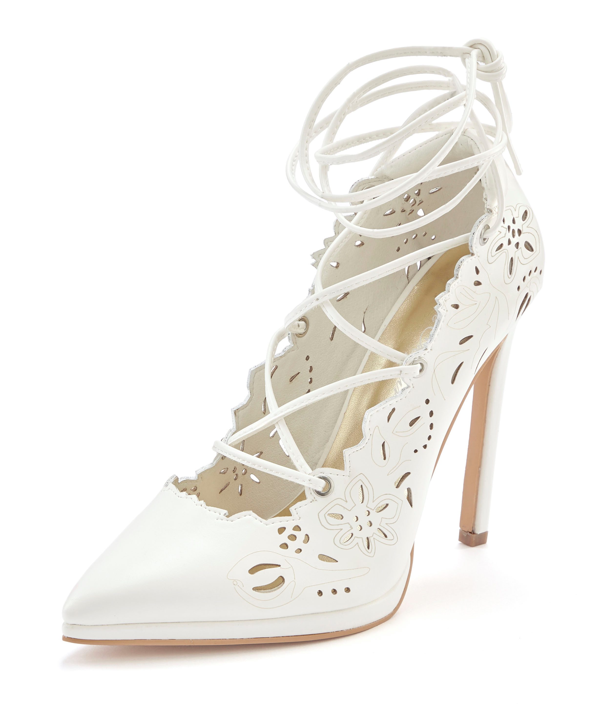 LASCANA Belle Affaire Stiletto Pump mit Cut-Outs, High-Heel-Pumps Mit Schnürbänder und hohem Absatz