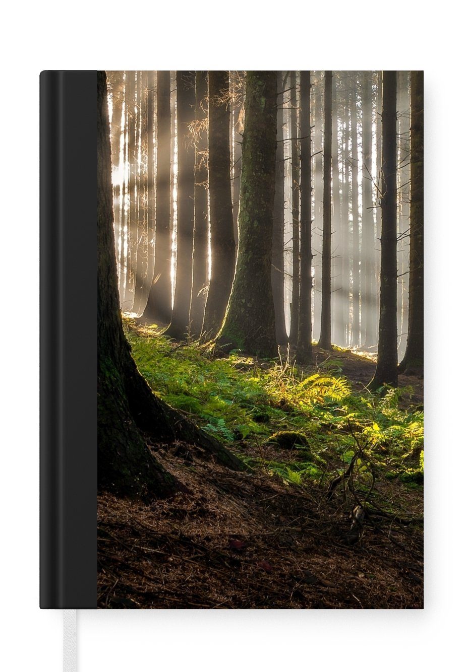 MuchoWow Notizbuch Sonne - Äste - Bäume - Wald - Natur, Journal, Merkzettel, Tagebuch, Notizheft, A5, 98 Seiten, Haushaltsbuch