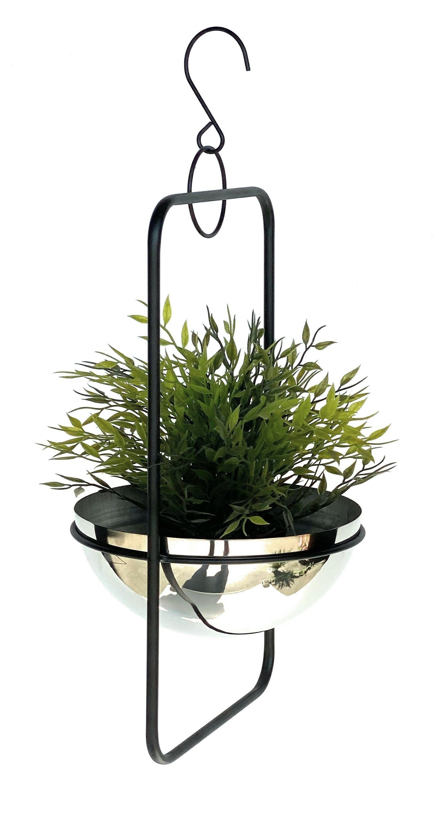 DanDiBo Blumenampel Innen Metall Wand Hängepflanzen 96083 mit Topf Silber, Pflanzenhänger Blumenhänger Topfhänger Blumentopfhänger Hängetopf – Bild 3 von 5