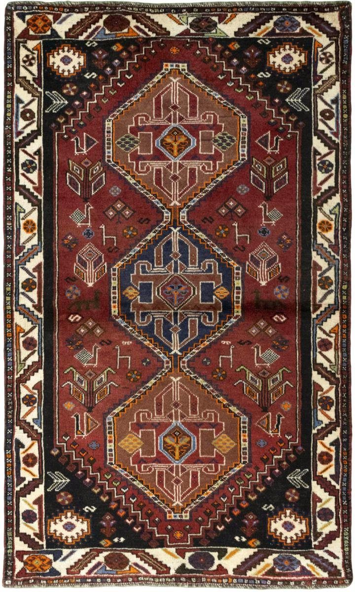 Orientteppich Shiraz 101x174 Handgeknüpfter Orientteppich / Perserteppich, Nain Trading, rechteckig, Höhe: 10 mm