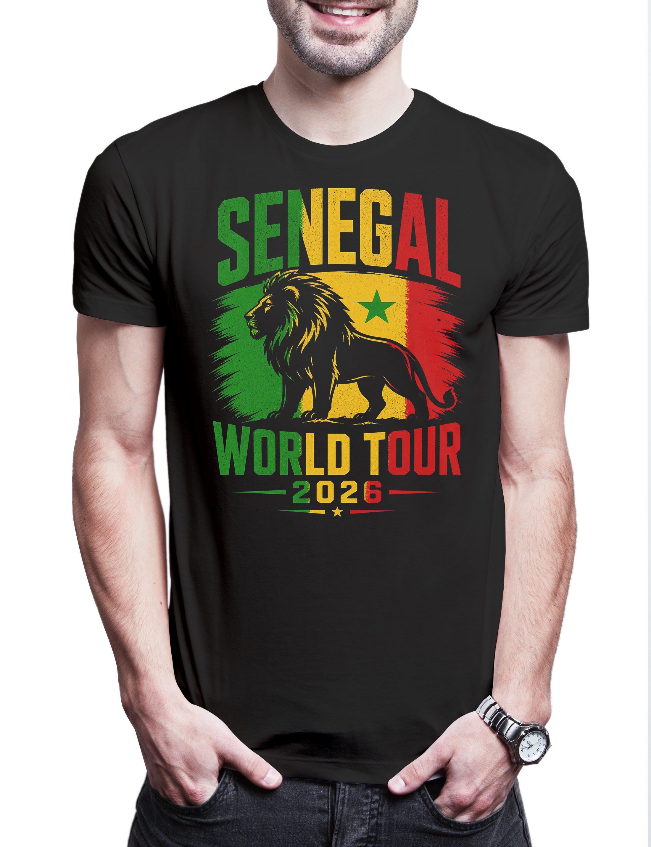 Urban Backwoods Print-Shirt Team Senegal 2 Herren T-Shirt Dakar Teranga Baobab Sabar Fußball WM (1-tlg) Soccer Football Turnier 2026