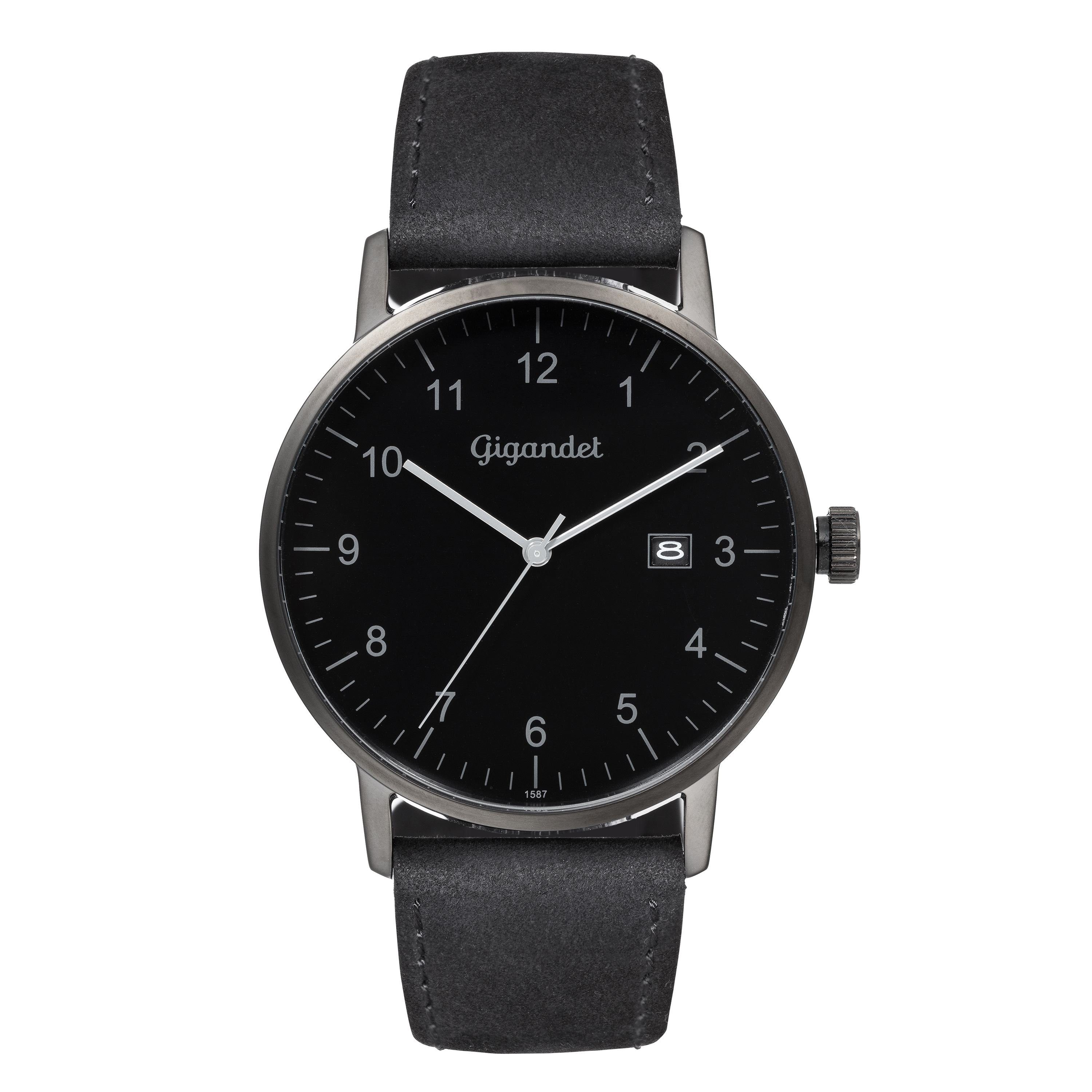 Gigandet Quarzuhr Minimalism, Mineralglas, Datumsanzeige, arabische Ziffern