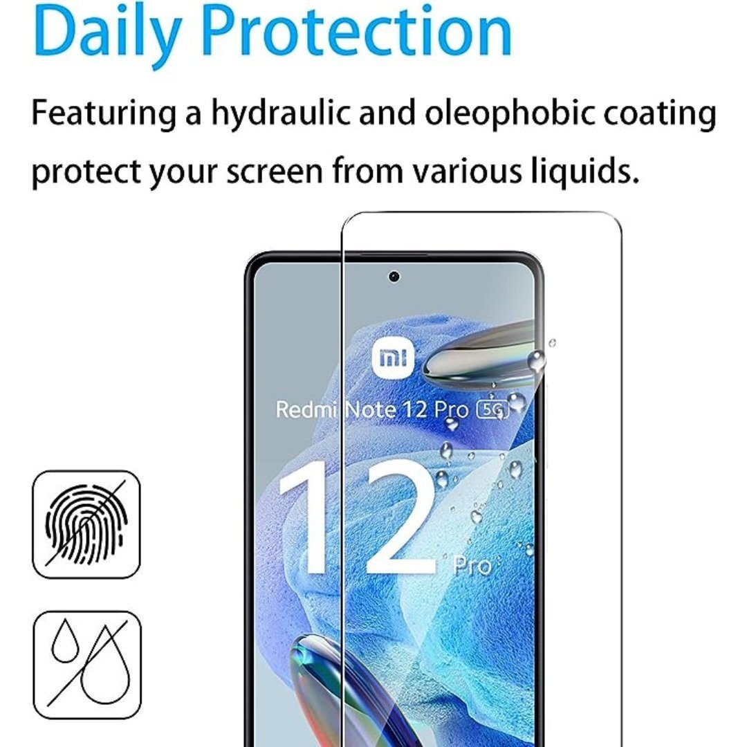 SmartUP Displayschutzglas 2X Schutzglas für Xiaomi Redmi Note 12 Pro 5G Panzerfolie Kamera 9H – Bild 2 von 5