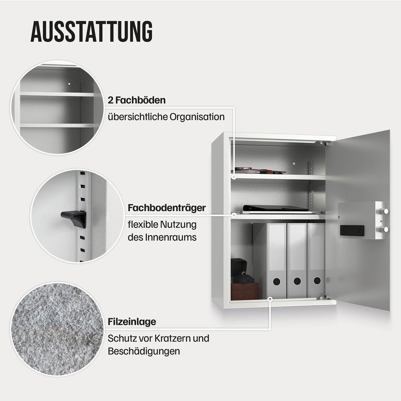 Profirst Möbeltresor Guardian 5 Elektronikschloss Silber