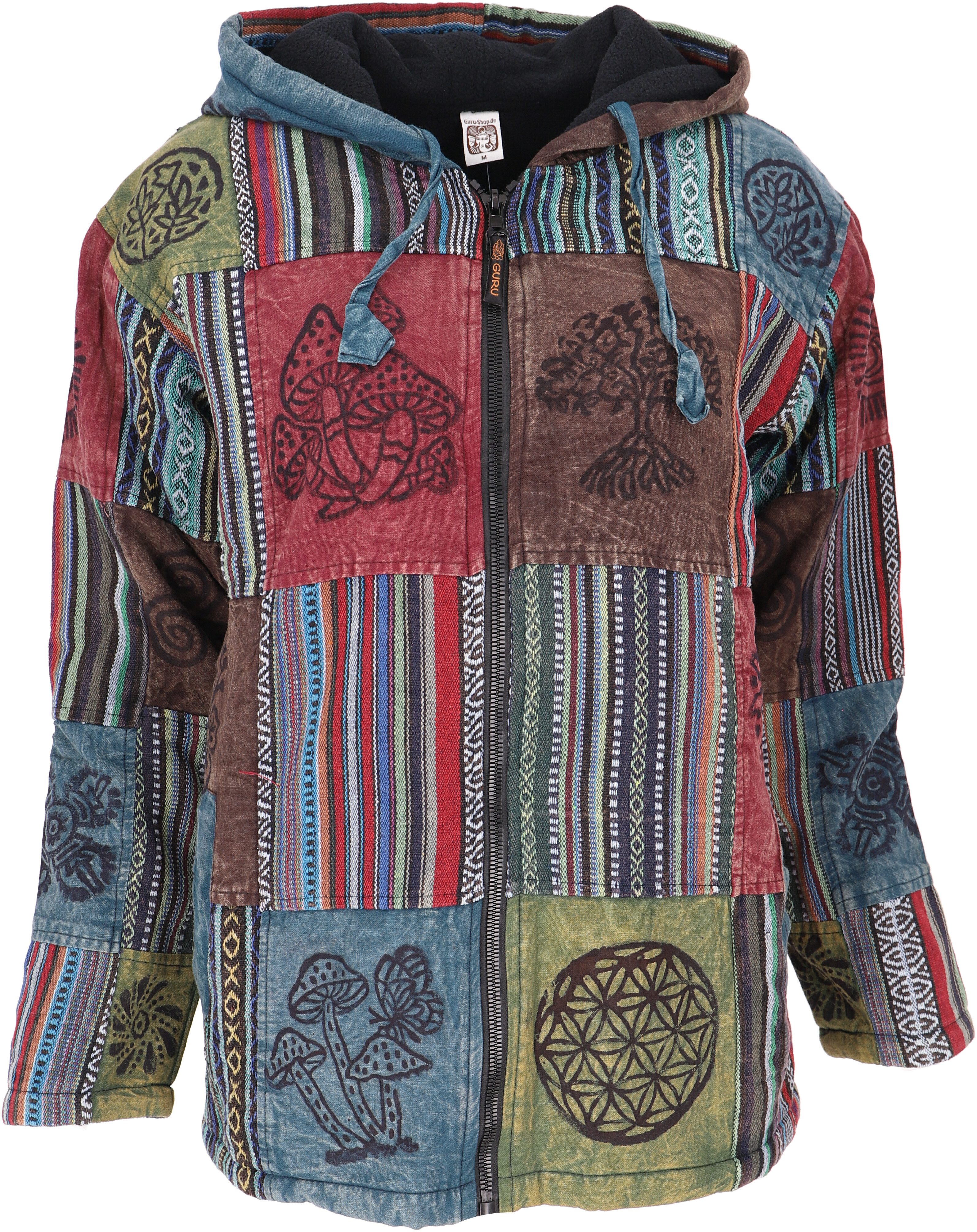 Guru-Shop Strickjacke Goa Jacke, Patchwork Sweatshirt günstig online kaufen