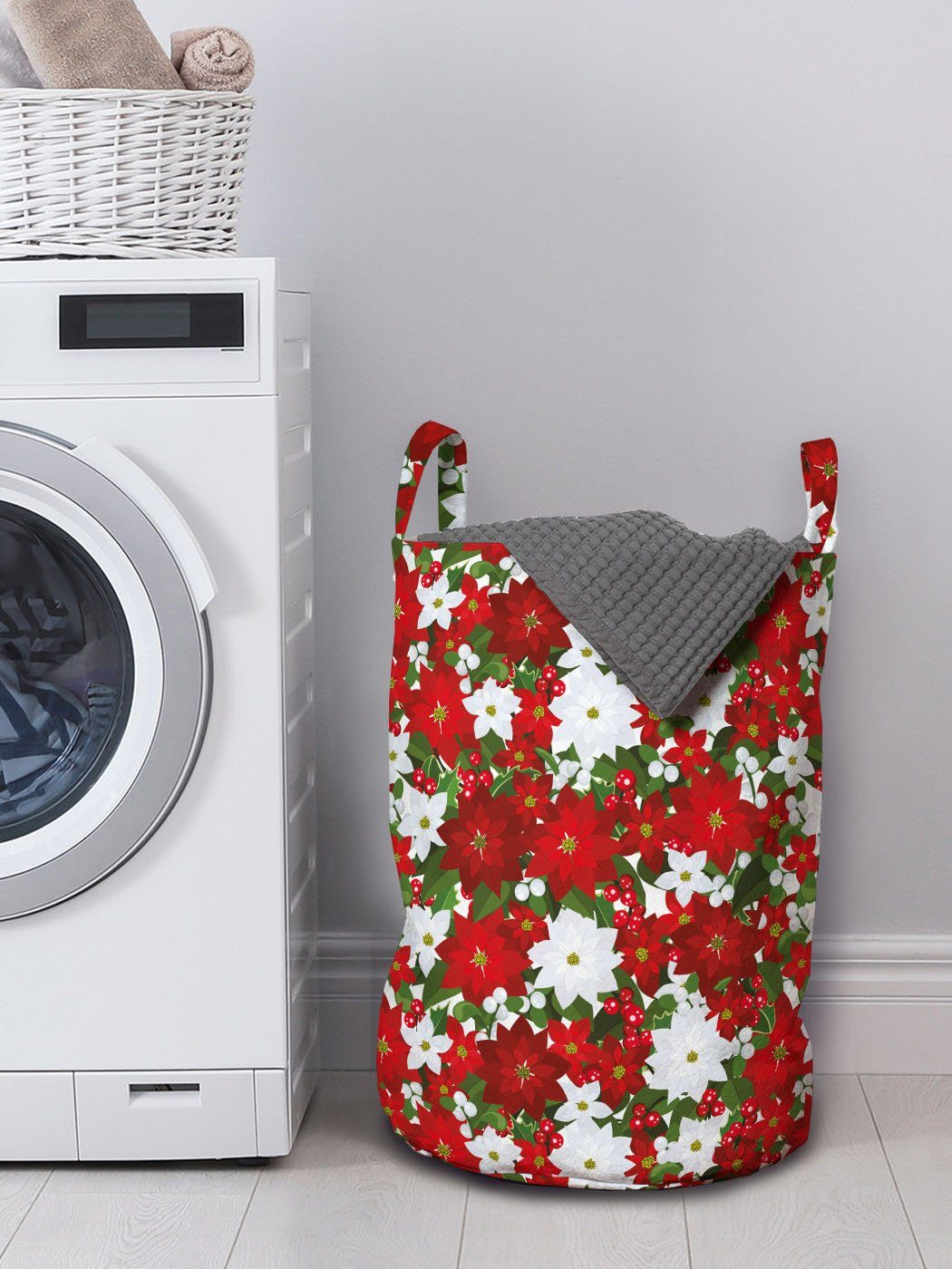 Holly Kordelzugverschluss Wäschekorb Weihnachten Griffen Mistletoe für mit Abakuhaus Wäschesäckchen Waschsalons,