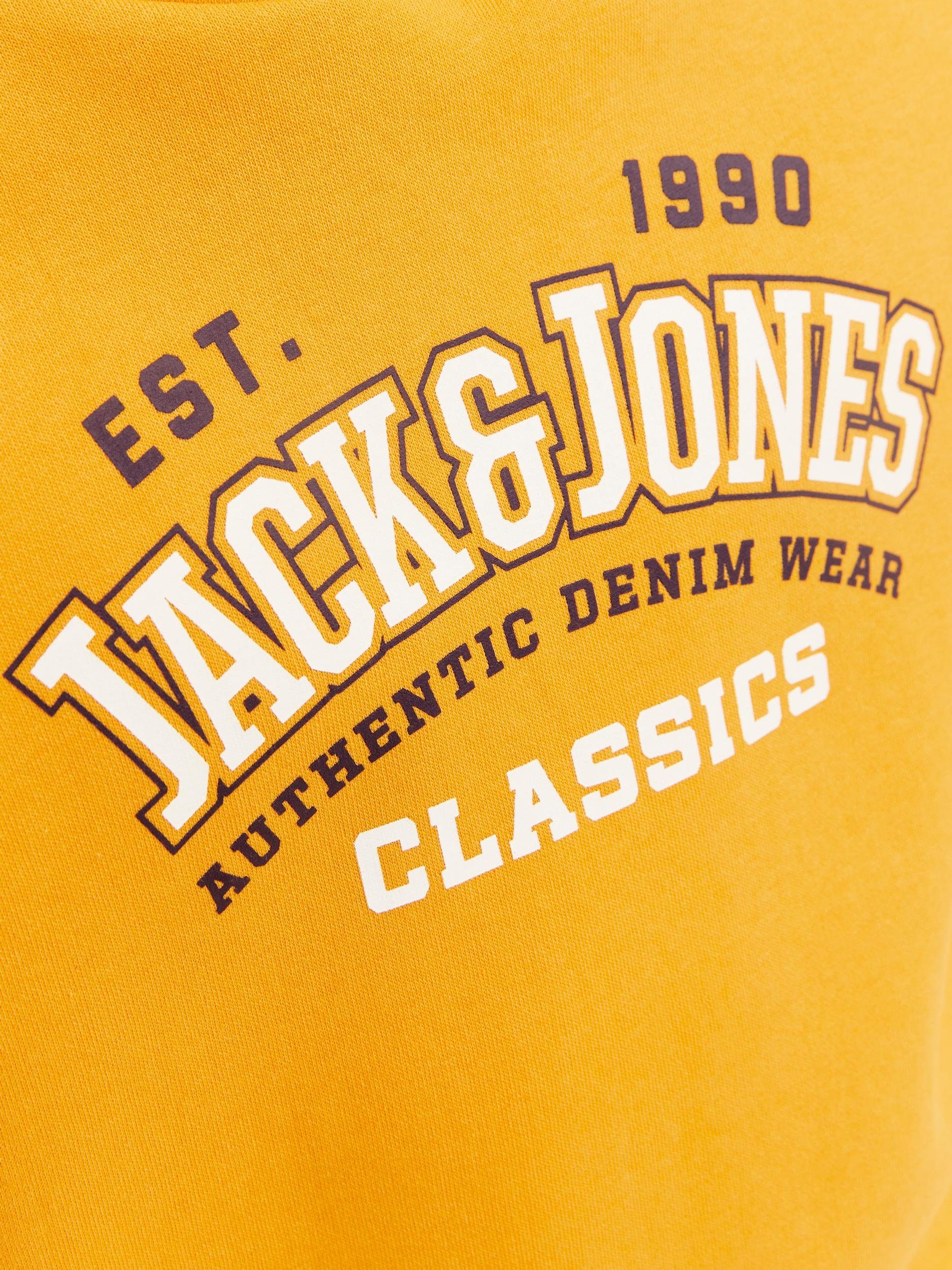 Jack & Jones Junior HOOD 22/23 COL SWEAT Sweatshirt gold JJELOGO JNR 2 honey