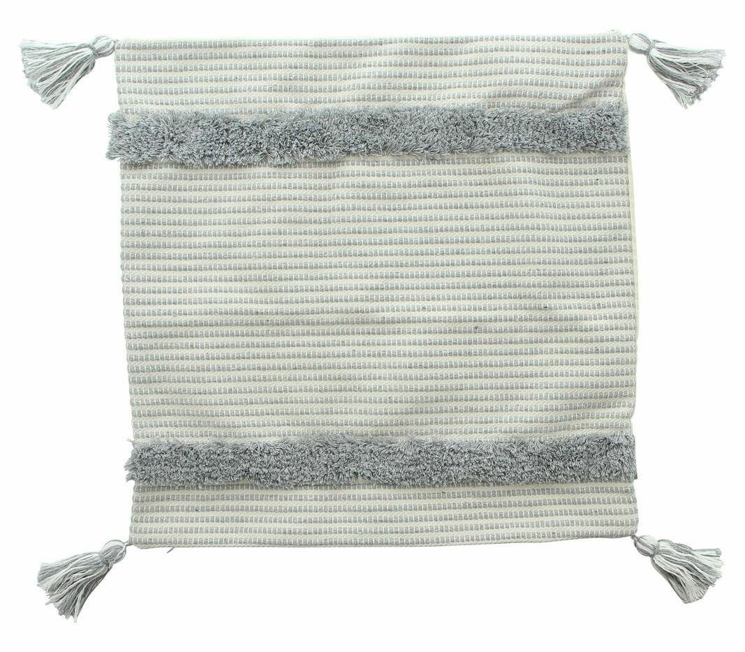 Home-trends24.de Kissenbezug Kissenhülle Quasten Deko Kissen 45 x 45 cm Couchkissen creme