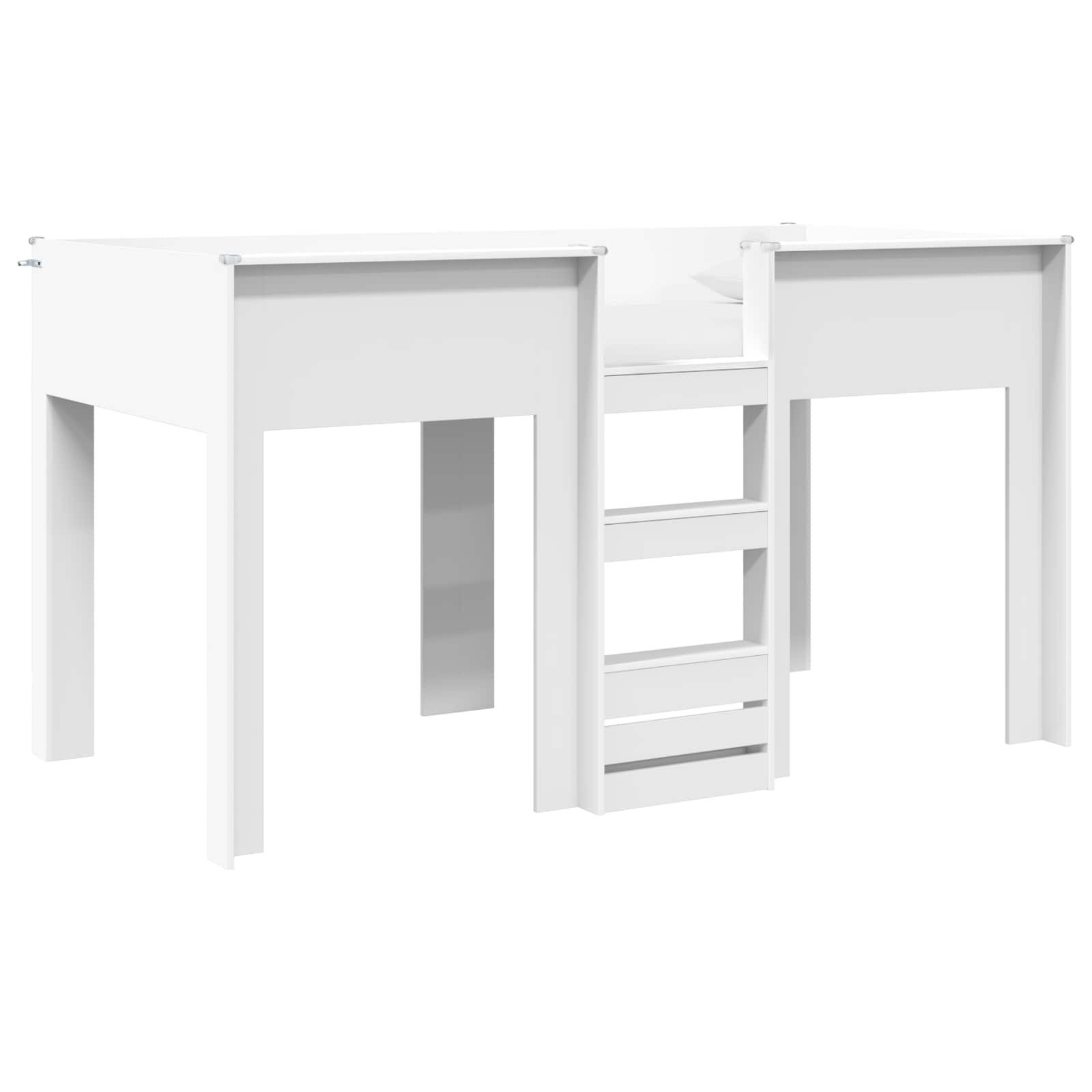 vidaXL Bett Etagenbett für Kinder Weiß 90 x 200 cm Holzwerkstoff (1-tlg)
