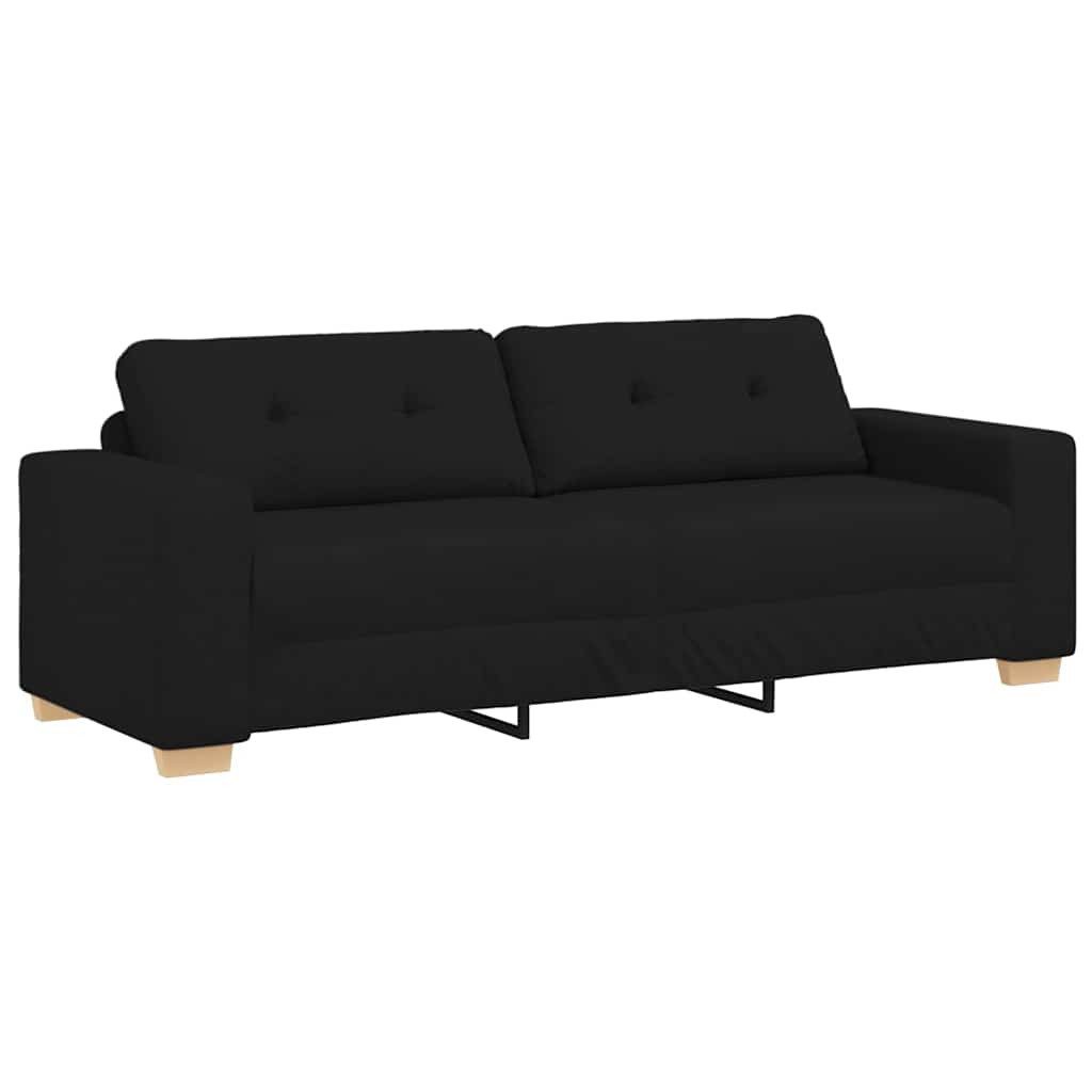 vidaXL Sofa 3-Sitzer-Sofa Schwarz 220x78x80 cm Stoff, 1 Teile
