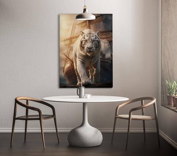 Hustling Sharks Leinwandbild Tiger-Bild als XXL Leinwandbild "White Tiger" - exklusives Tierbild, in 7 unterschiedichen Größen verfügbar