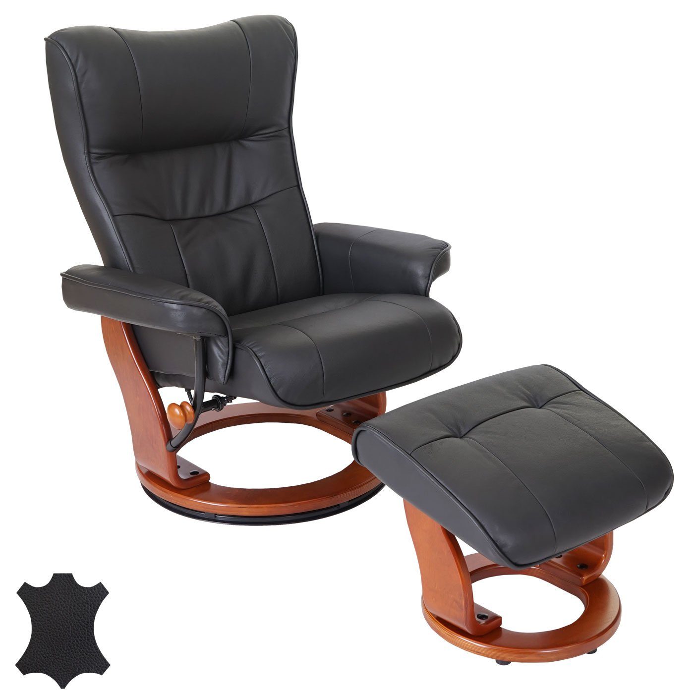 MCA furniture Relaxsessel Edmonton, Dicke Polsterung, von Inkl. Markenware gepolstertem MCA Fußhocker, honigfarben schwarz