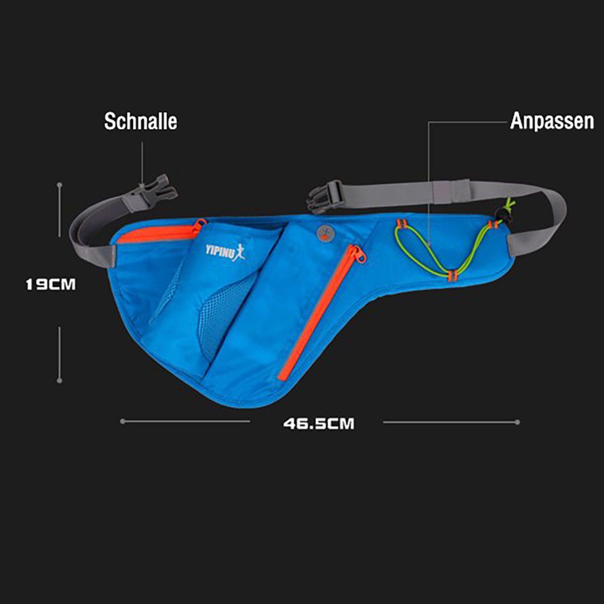 HOMEIDEAS Hüfttasche Blau Laufgürtel, Bauchtasche für Sports Laufgürtel