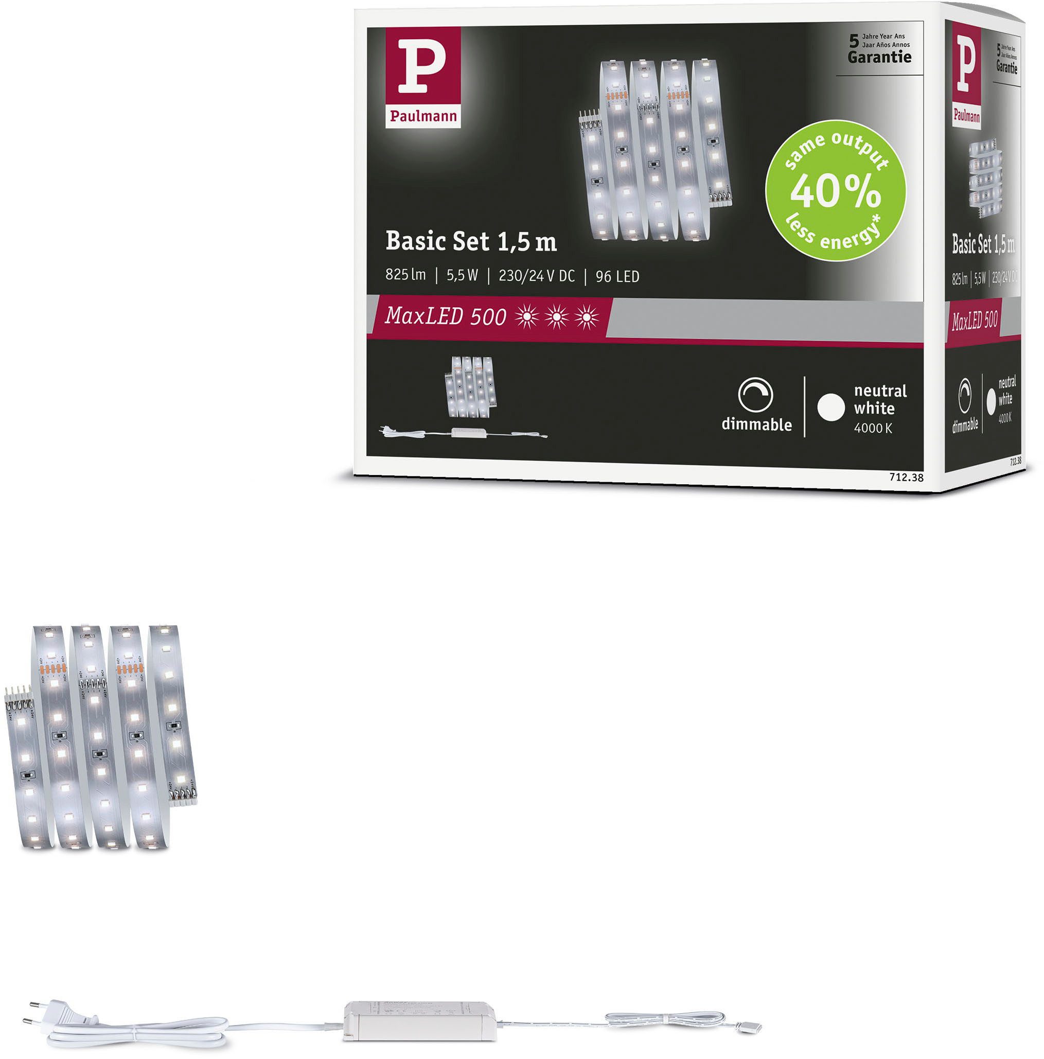 LED-Streifen MaxLED 500 LED Strip Neutralweiß Basisset