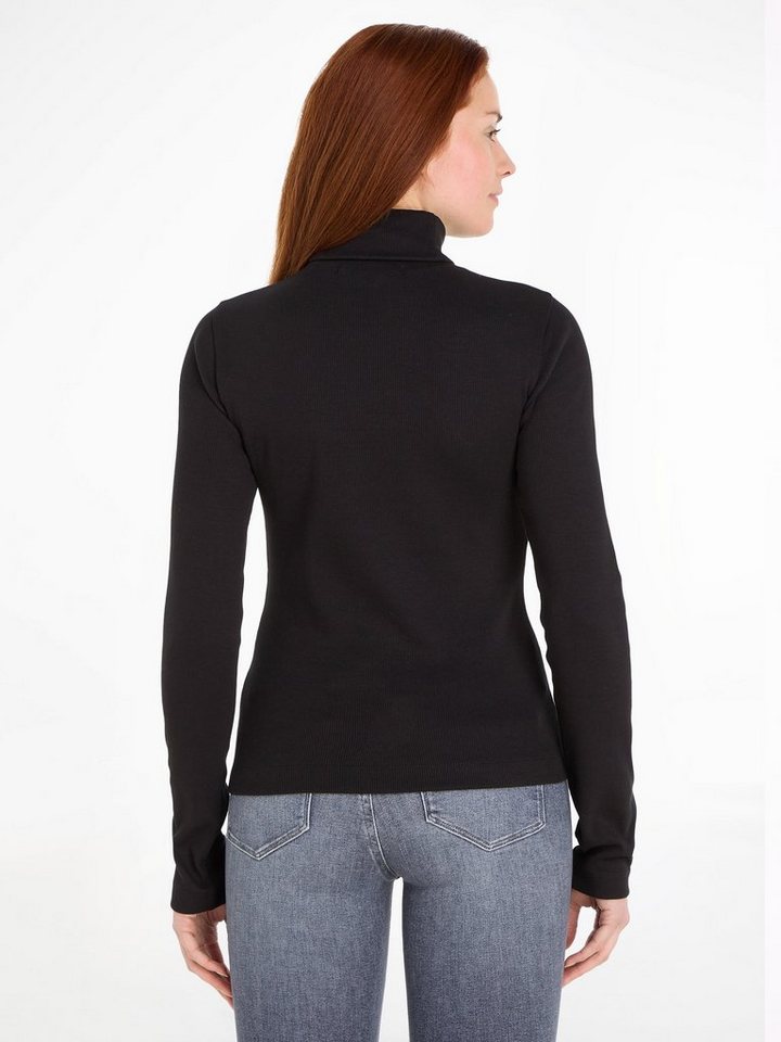 Calvin Klein Jeans Langarmshirt MONOLOGO RIB ROLL NECK