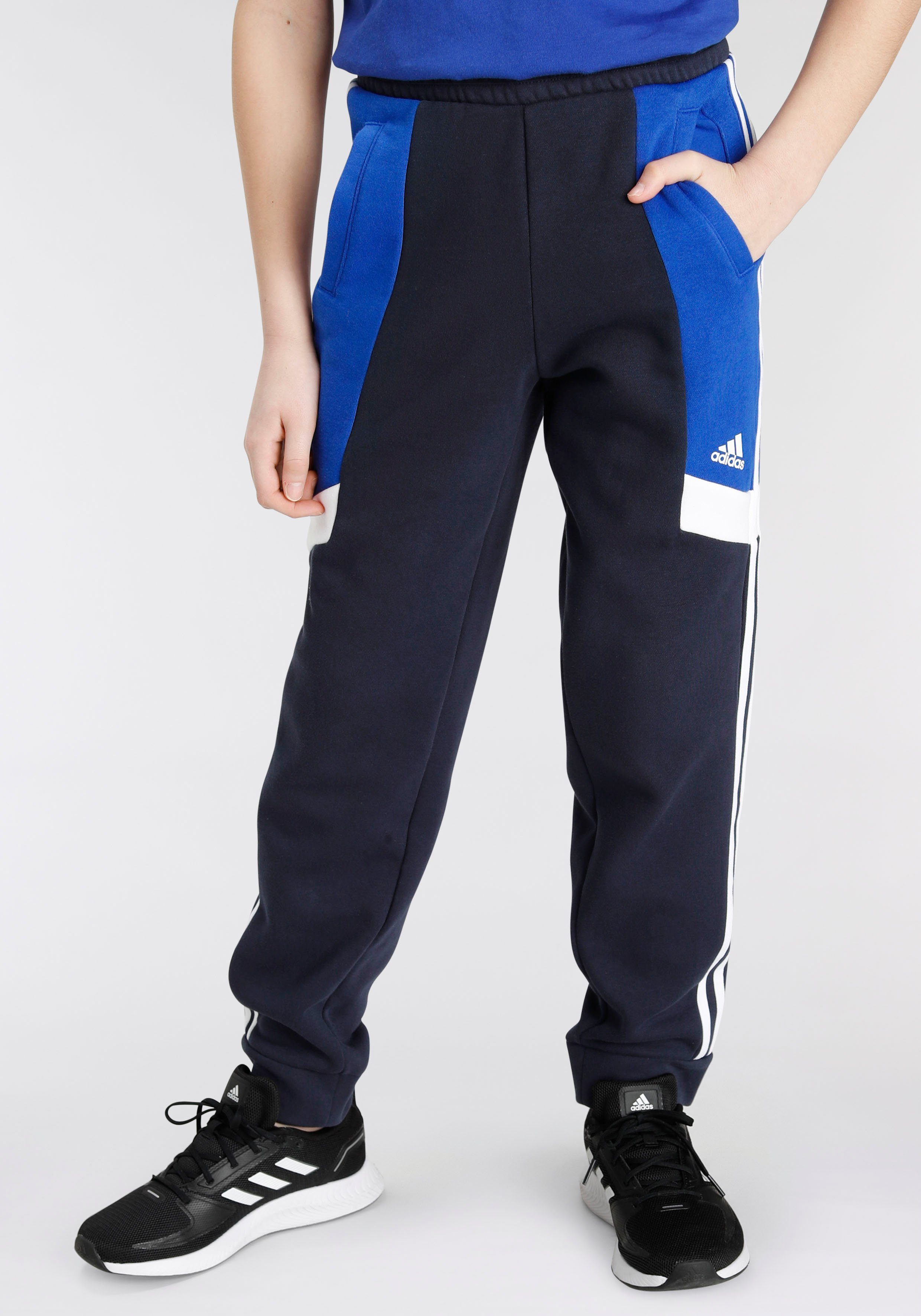 Outlet-Store im Ausland adidas Sportswear Sporthose (1-tlg) Blue 3STREIFEN Ink COLORBLOCK Semi White / Lucid Legend HOSE 