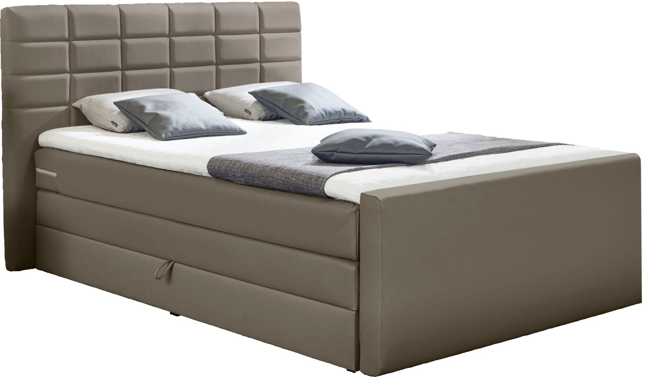 INOSIGN Boxspringbett Lethbridge, inkl. Bettkasten und Topper, zwei Matratzenarten in H2