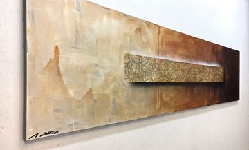 WandbilderXXL XXL-Wandbild Desert Adventure 240 x 60 cm, Abstraktes Gemälde, handgemaltes Unikat
