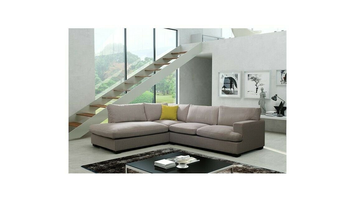 JVmoebel Ecksofa Luxus Beiges Ecksofa L-Form Couch Modernes Design Stilvoll Neu, Made in Europe Grau
