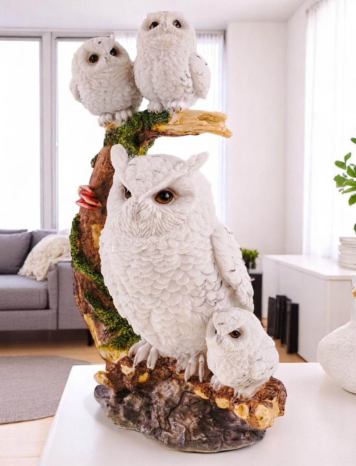 Kremers Schatzkiste Dekofigur Eulen Figur mit Babys Handbemalte Polyresin D günstig online kaufen