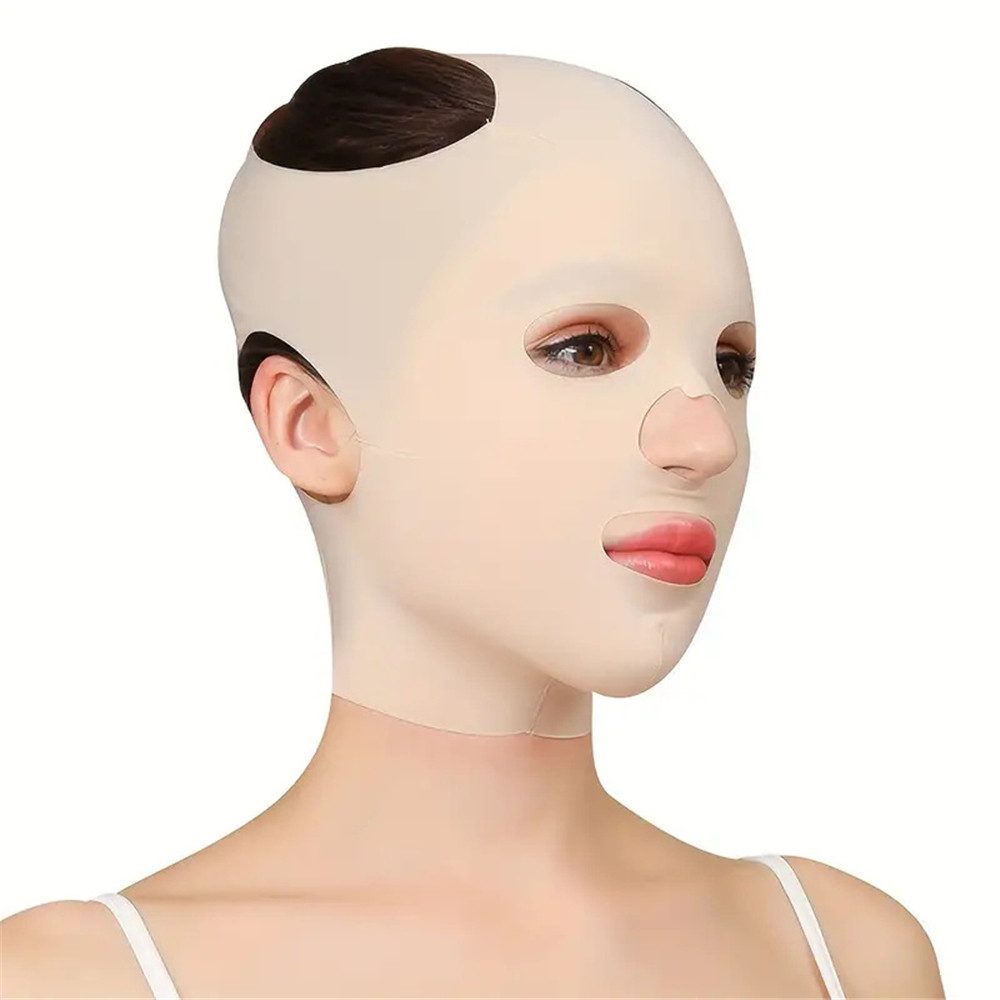 RefinedFlare Gesichtsmaske Dünnes Gesichtsmassageband, wiederverwendbar und atmungsaktiv, Full-Face-Lifting-Schlafgürtel