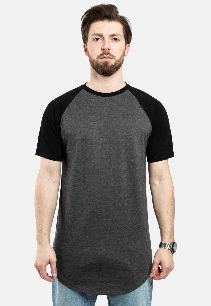 Blackskies T-Shirt Round Baseball Kurzarm Longshirt T-Shirt Charcoal-Schwarz Medium | T-Shirts