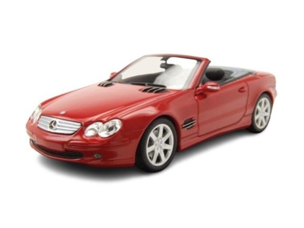 Maxichamps Modellauto Mercedes SL R230 Cabrio 2001 rot, Maßstab 1:43