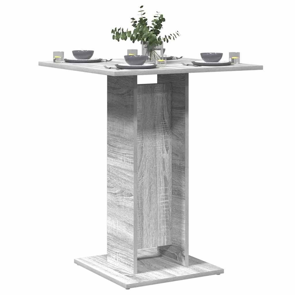 furnicato Bistrotisch Holzwerkstoff 60 x 60 x 75 cm Grau Sonoma, Feuchtigkeitsbeständiger Esstisch als Stehtisch für Pausenräume