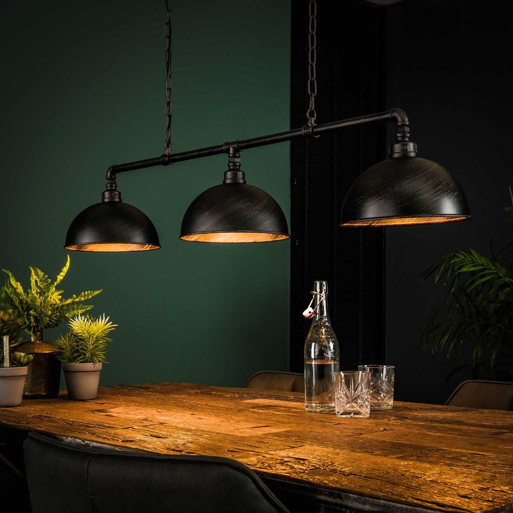 famlights Pendelleuchte Pendelleuchte Romy in Schwarz E27 3-flammig