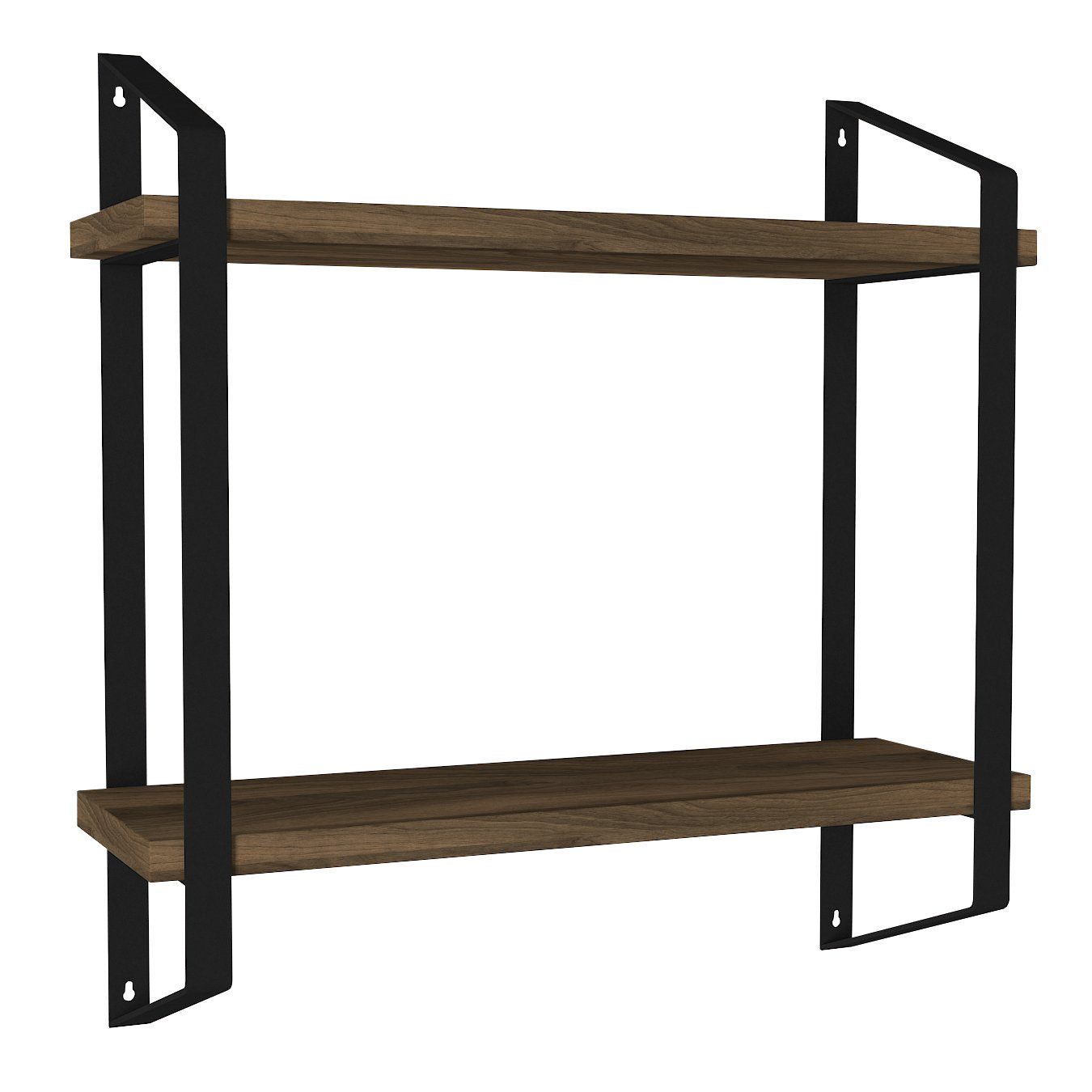 moebel17 Wandregal Wandregal Arno mit Metallrahmen Walnuss, Platzsparend und Plegeleicht. € 69,90