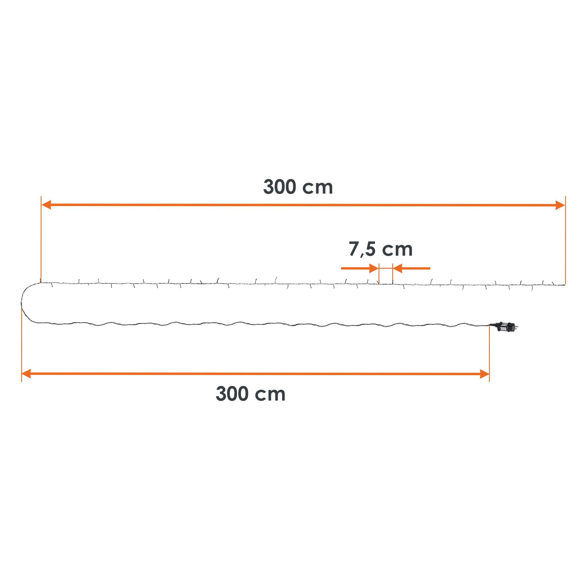 Spetebo LED-Lichterkette Weihnachts Lichterkette warm weiß - 40 LED / 3 m, 40-flammig, Garten Deko Beleuchtung für Außen und Innen – Bild 4 von 5