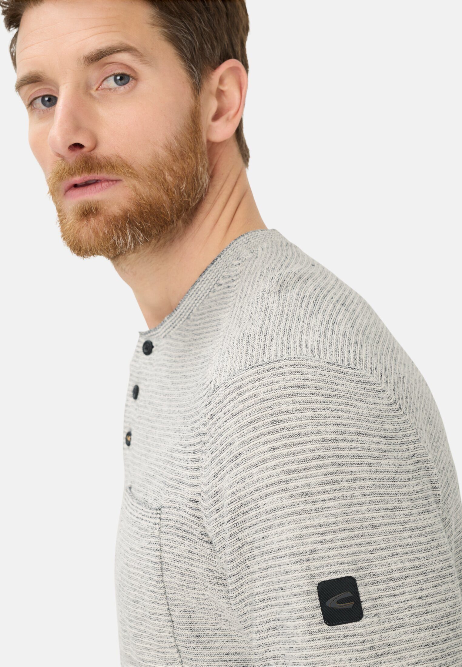 camel active Henleyshirt mit Henley Kragen Langarm
