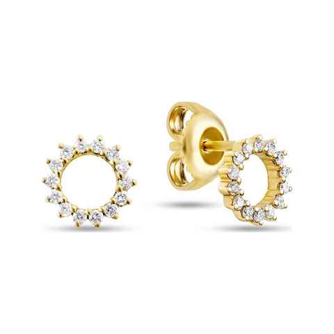 CHRIST Paar Ohrhänger CHRIST Damen-Ohrhänger 375er Gelbgold 28 Diamant