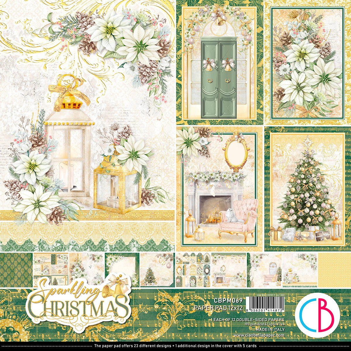 x 30,5 cm Bella Christmas, Blatt 30,5 12 Motivpapier Ciao cm Sparkling