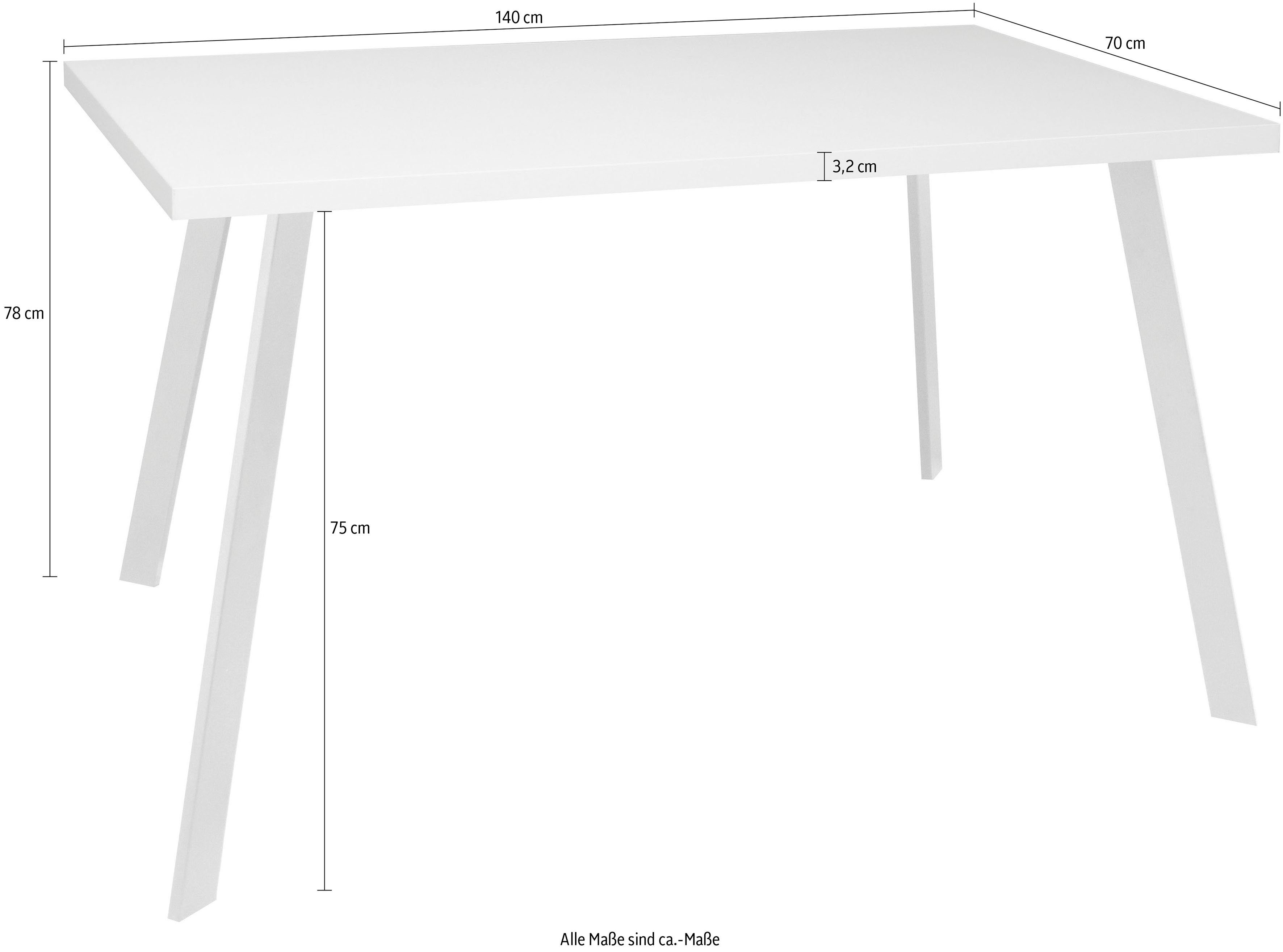 Office, cm matt/weiß Breite | weiß 140 | Big weiß Mäusbacher System Schreibtisch weiß