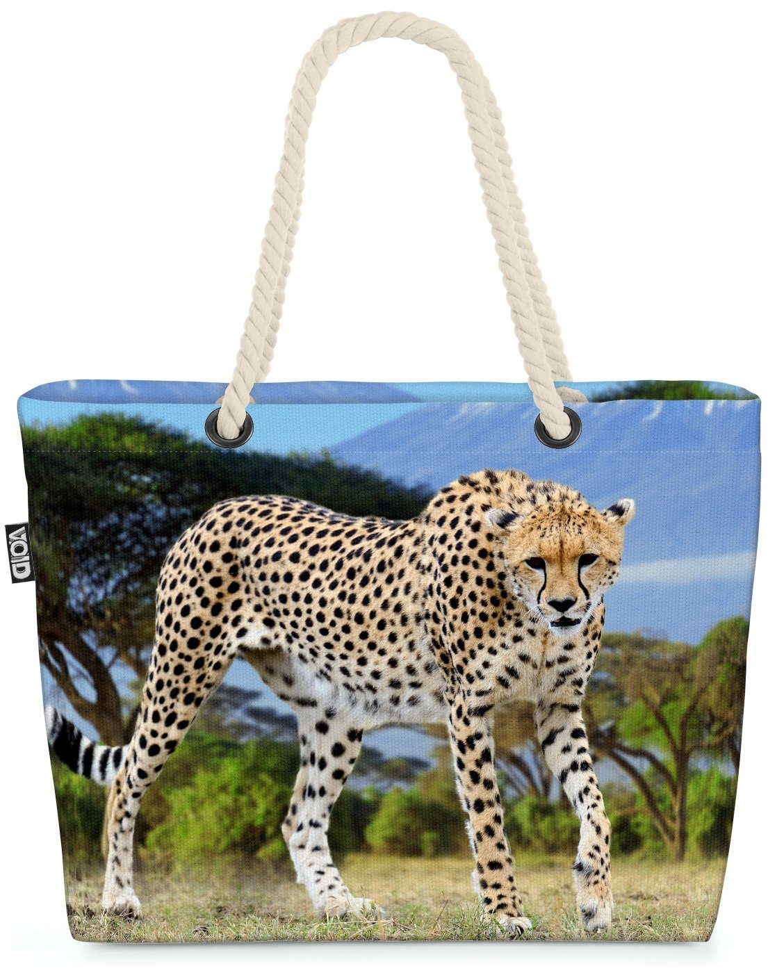 VOID Strandtasche (1-tlg), Gepard Afrika Beach Bag Gepard Leopard Tiger Safari Dschungel Afrika Indien