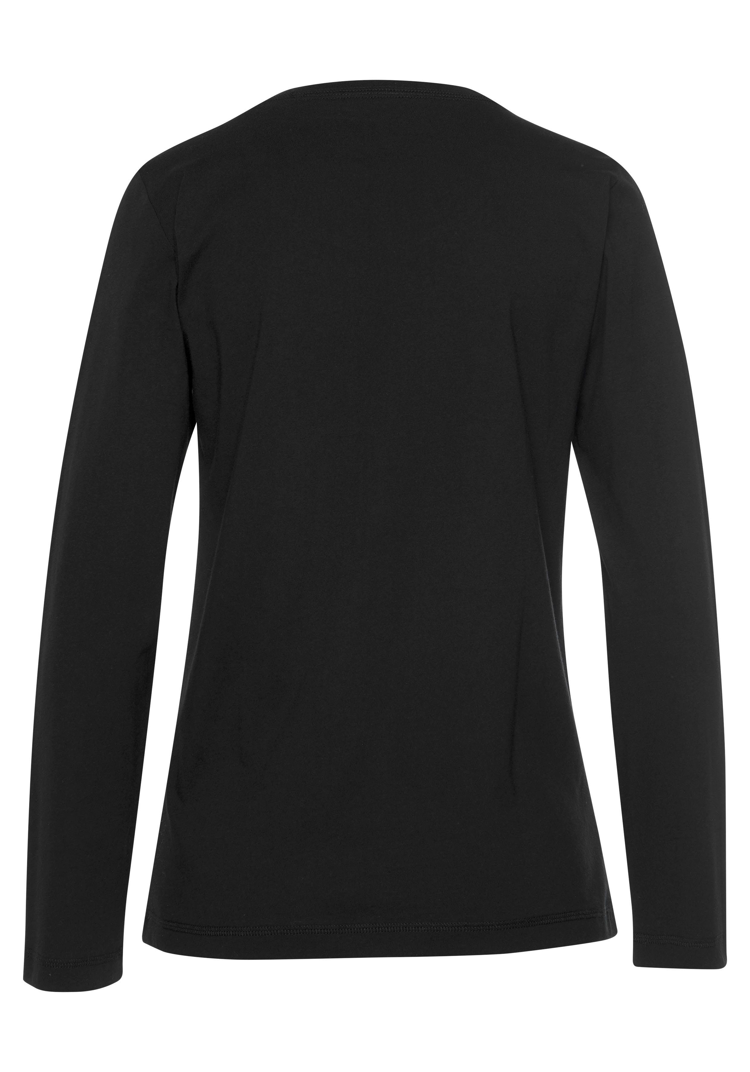 Vivance Dreams Pyjama (Set, 2 tlg) mit schwarz-weißem Ethno-Muster