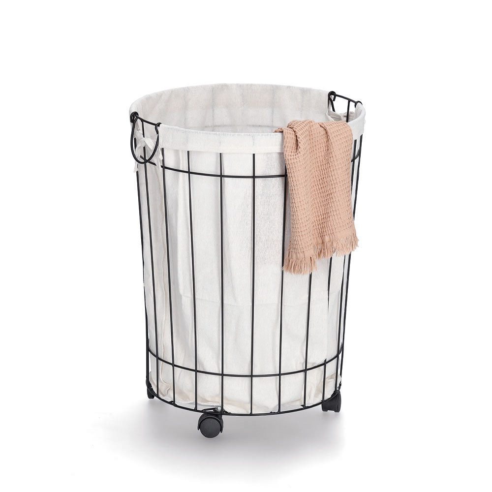 Zeller Present Wäschekorb, rollbarer Wäschesammler