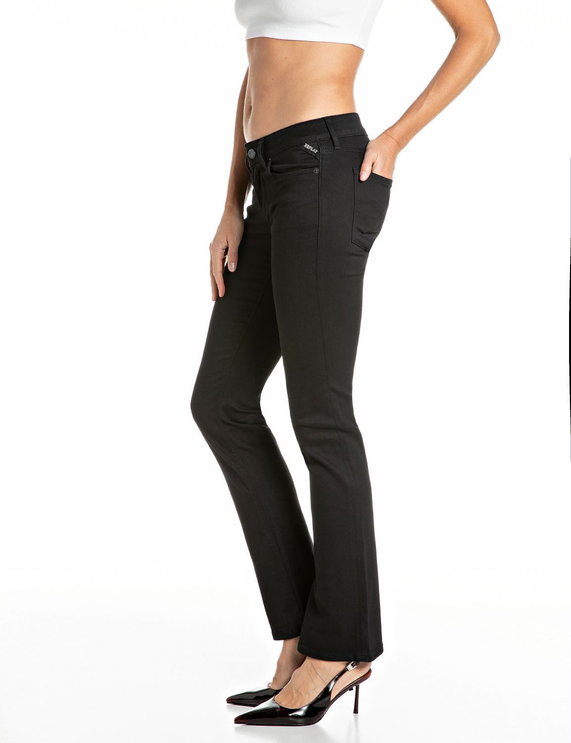Replay Bootcut-Jeans NEW LUZ mit gesticktem R an der Gesäßtasche