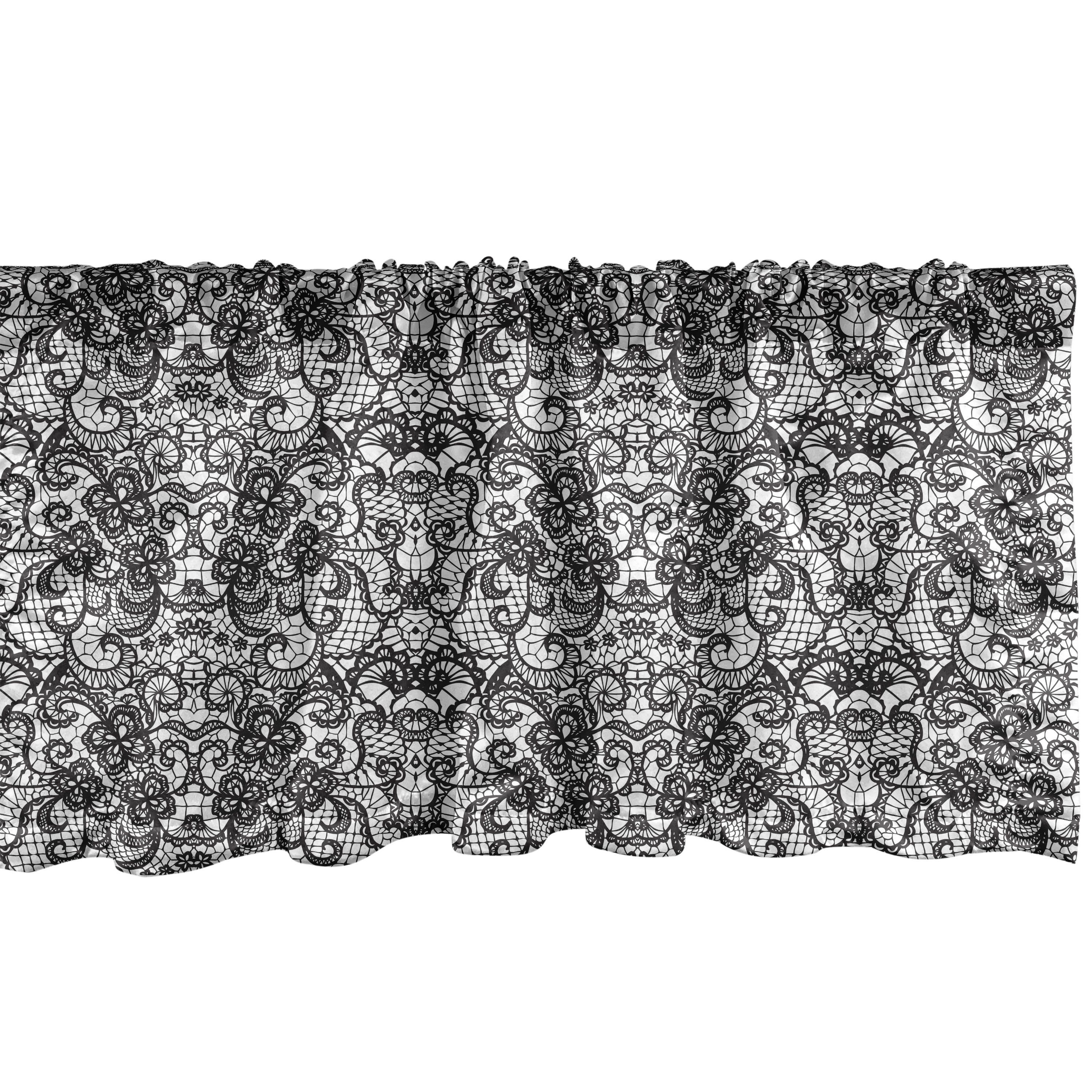 Scheibengardine Vorhang Volant für Küche Schlafzimmer Dekor mit Stangentasche, Abakuhaus, Microfaser, gotisch Braut Victorian Flowers