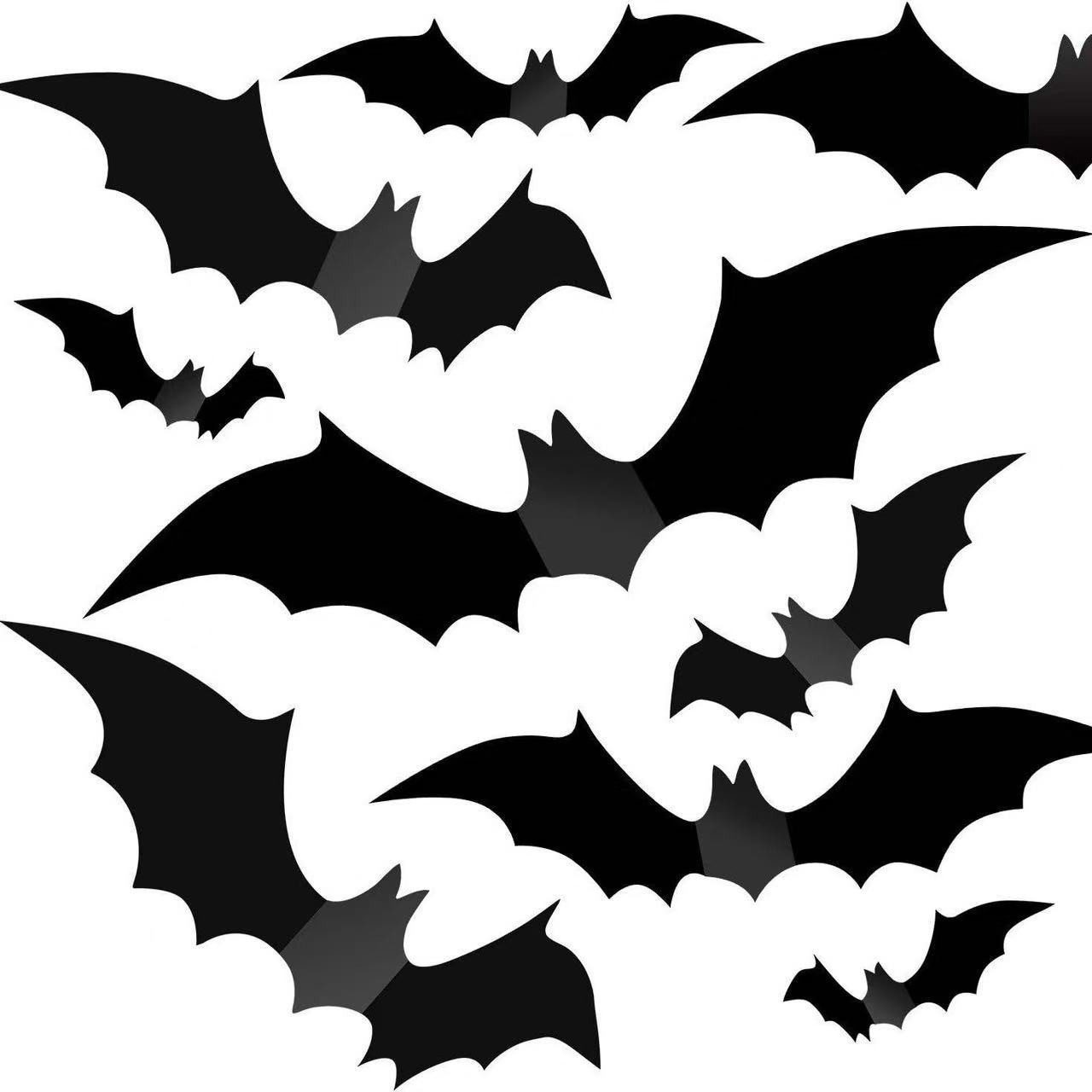 Bomiclss 3D-Wandtattoo Halloween 3D Fledermaus Wanddekoration, Fledermäuse Wandaufkleber (48 St), Geeignet für Wände, Fenster oder Veranden
