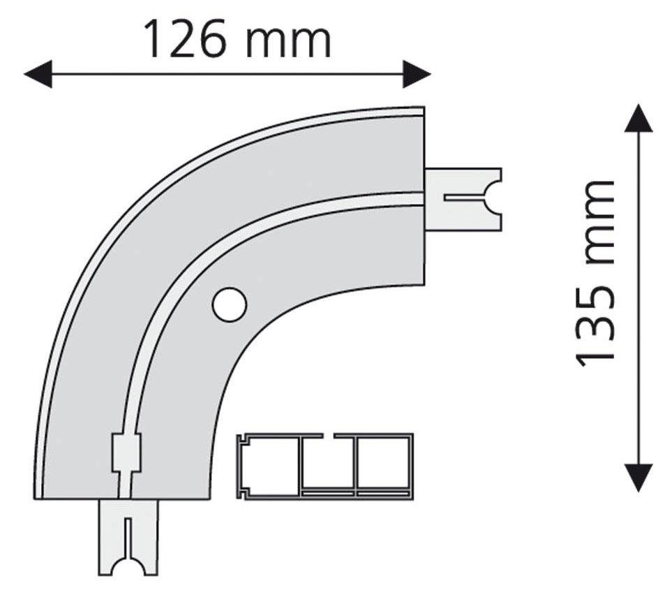Liedeco Erker-Außenbogen, 1-läufig, Fixmaß, Kunststoff, weiß