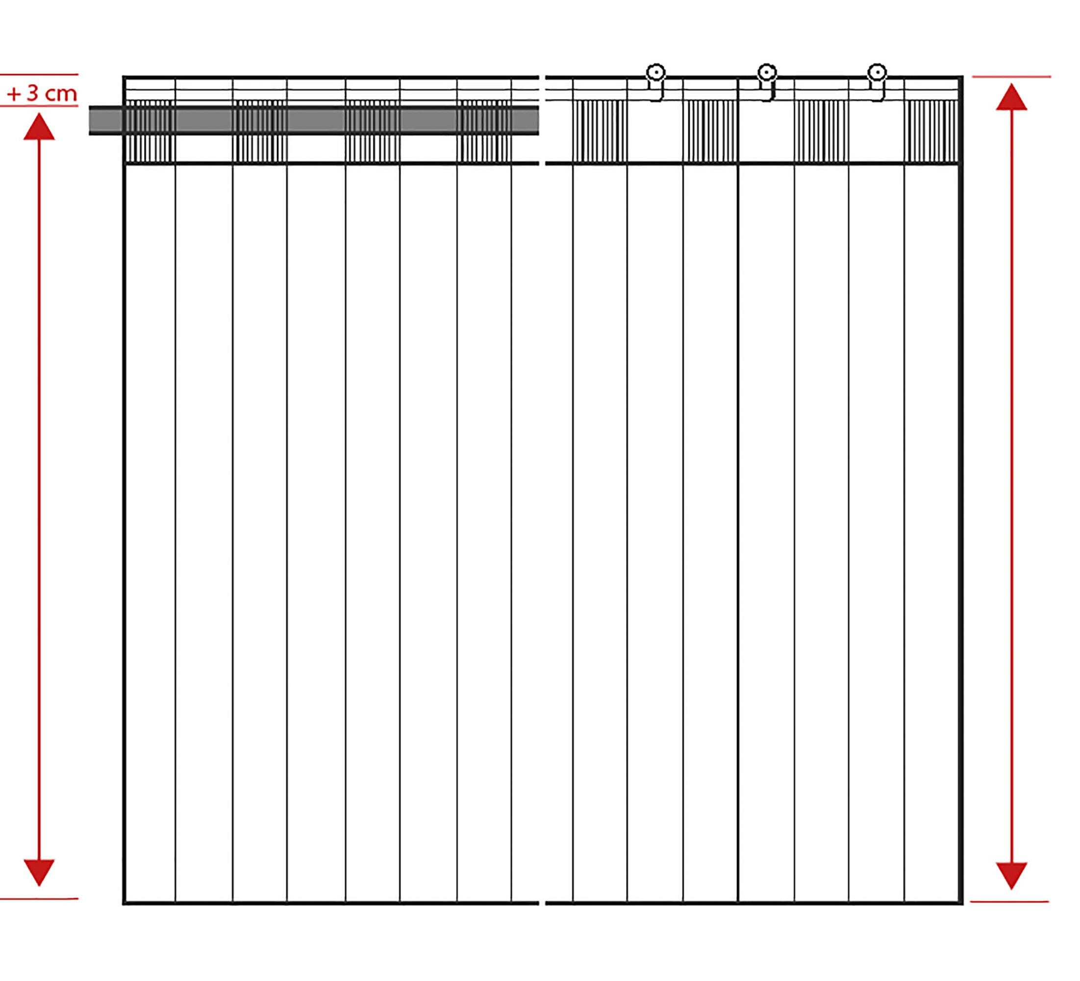 Neutex blickdicht, Jacquard, verdeckte verdeckten you!, St), Schlaufen (1 Schlaufen HxB: Messina, Schal mit Vorhang for 245x146, wollweiß