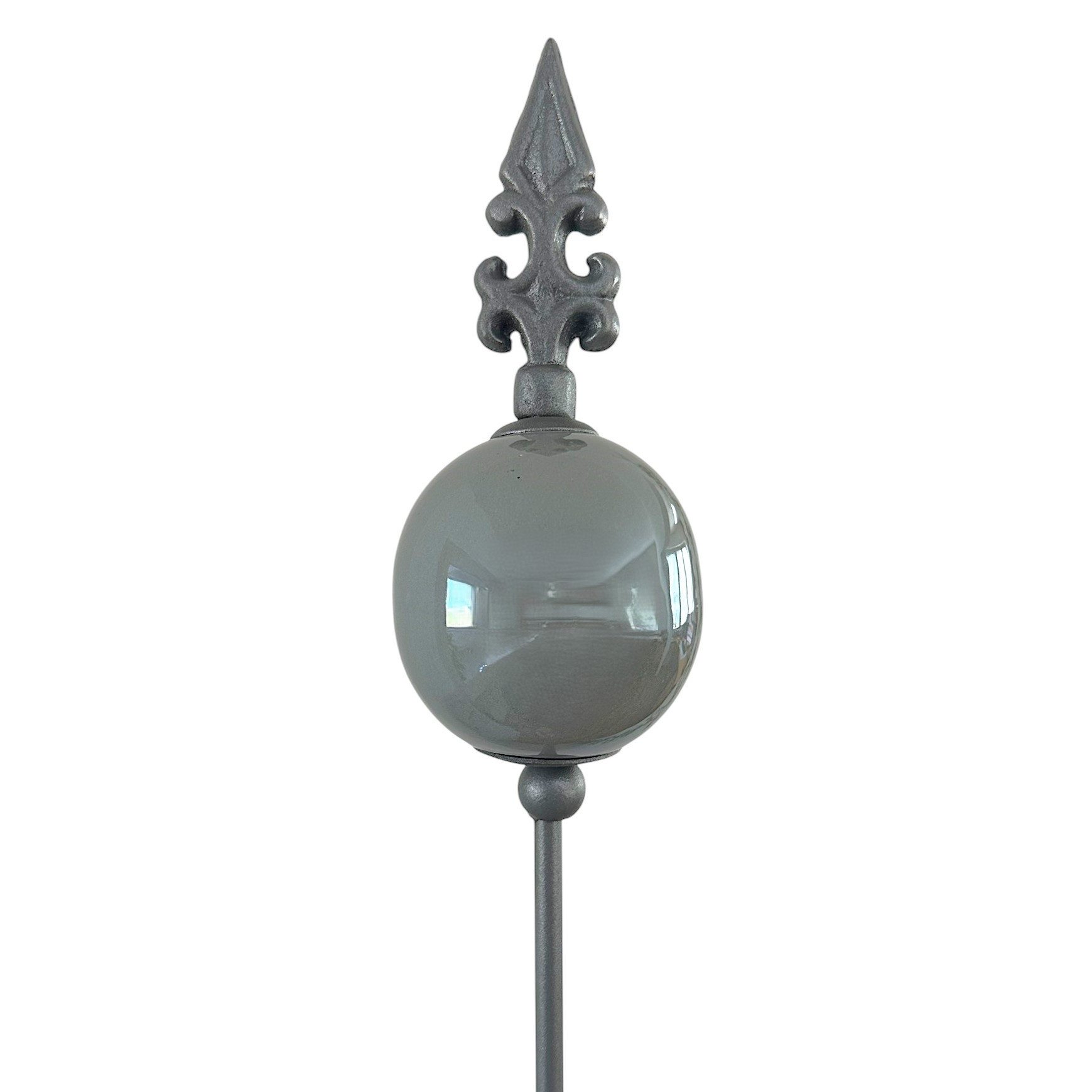 naninoa GmbH Gartenstecker Metall Stecker französische Lilie Gartenstecker grau BETONGRAU 110cm