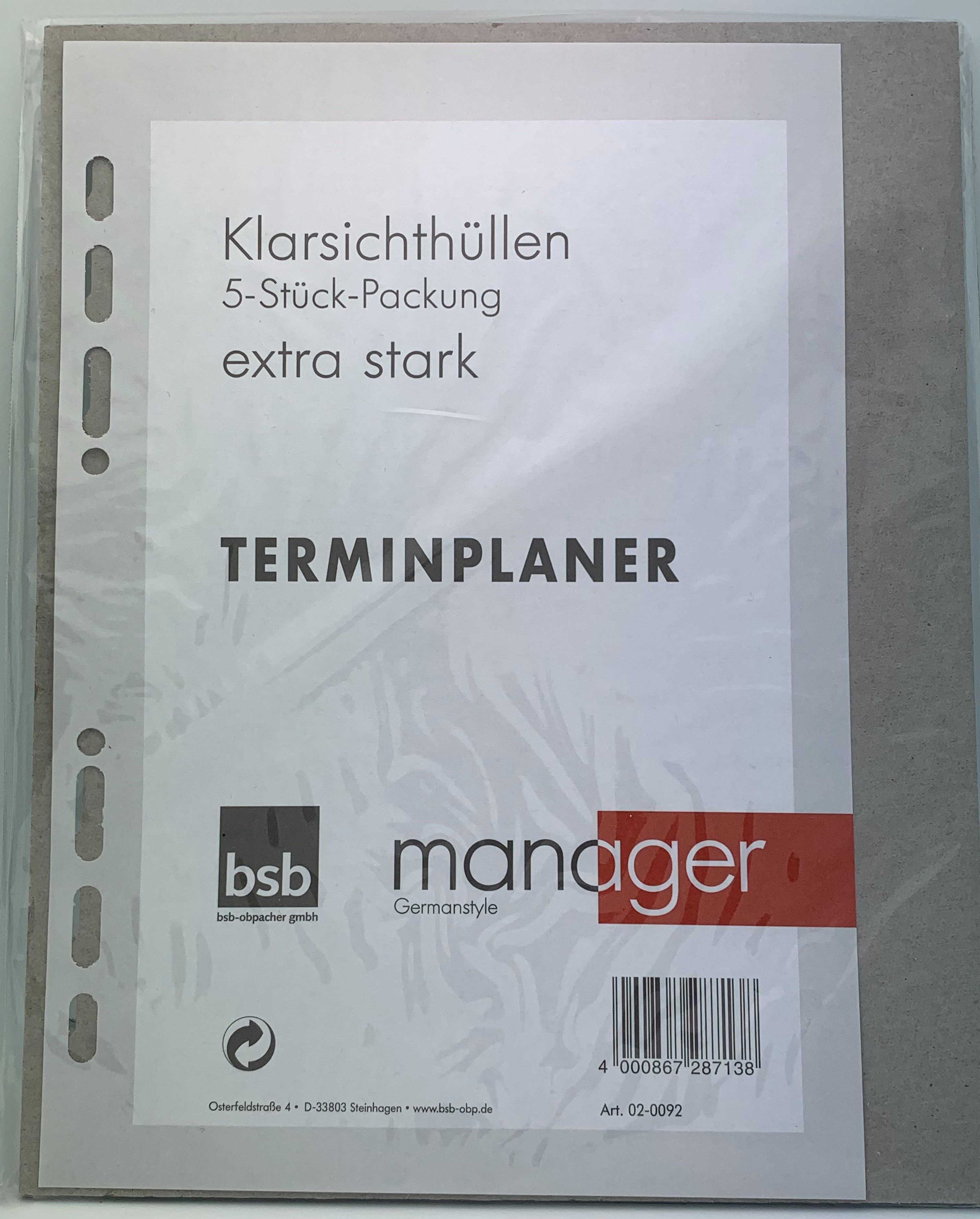 BSB Grußkarten neu in 2024 - Terminplaner-Einlage - A5 - KLARSICHTHÜLLEN MANAGER