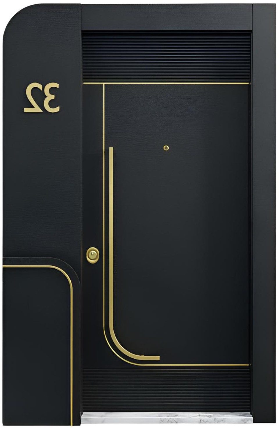 Xlmoebel Haustür Eingangstür Bex - 35 in Schwarz, Aluminium-Kunststoff-Kombination (Haustür, 1-St., 1x Haustür; 5x Schlüssel; 1x Griffset), Made in Europa