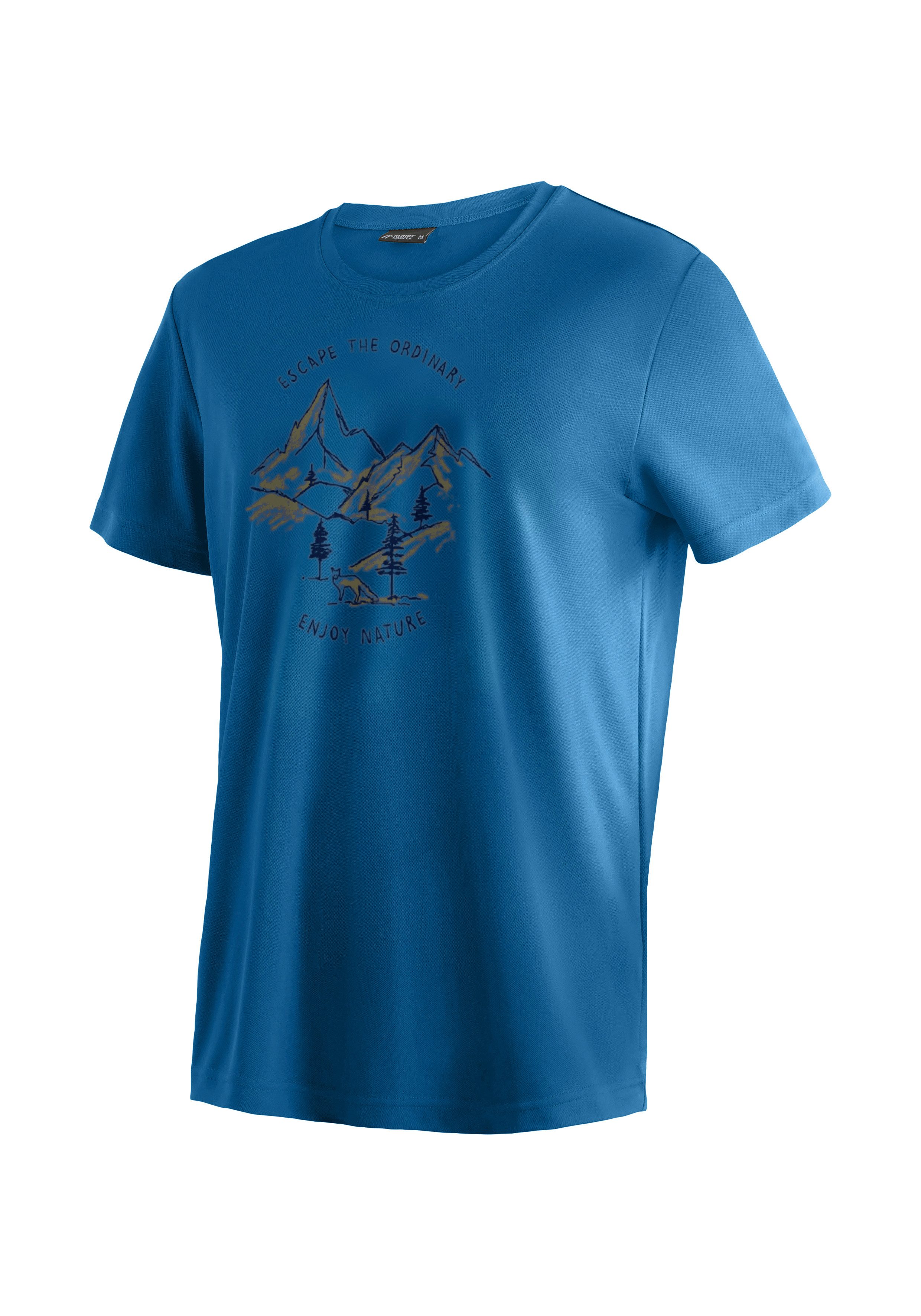 Maier Sports T-Shirt Dieter Print Herren Kurzarmshirt, leichtes Sommer Funktionsshirt, Rundhals, Reg Fit
