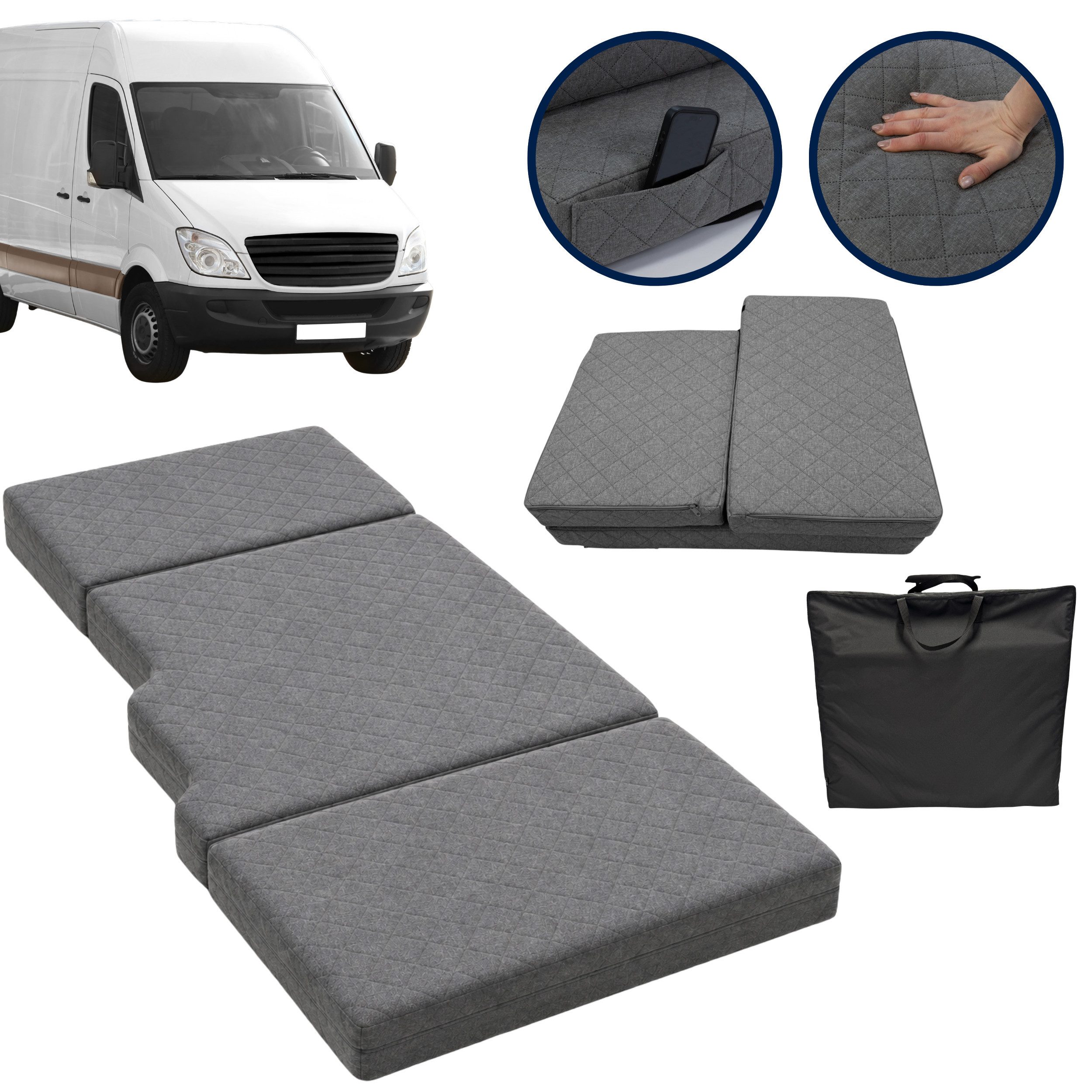 Reisebett-Matratzen FORTISLINE Fahrerhaus-Matratze VISCO Sprinter Crafter Ducato Master, FORTISLINE